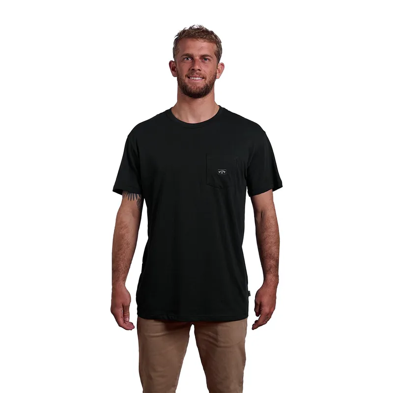 BILLABONG - Polo Hombre Negro Básico Manga Corta Billabong Pocket Regular