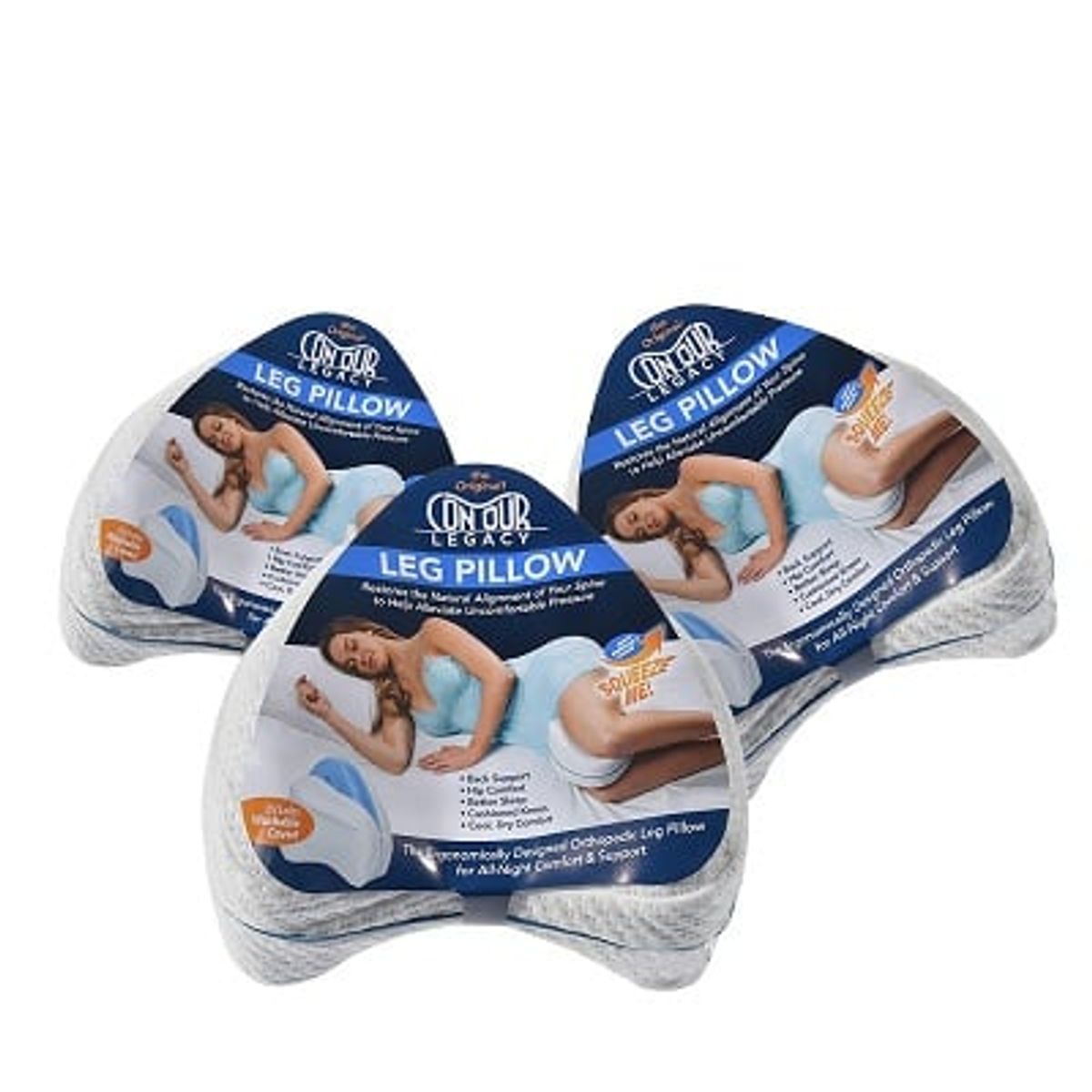 GENERICO - 3 Almohadas Ergonómicas Viscoelástica Para Las Piernas Y Rodillas