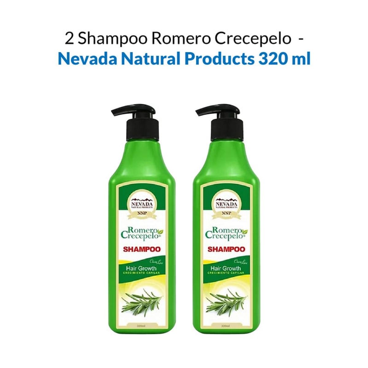 GENERICO - 2 Shampoo Romero Crecepelo 320 Ml