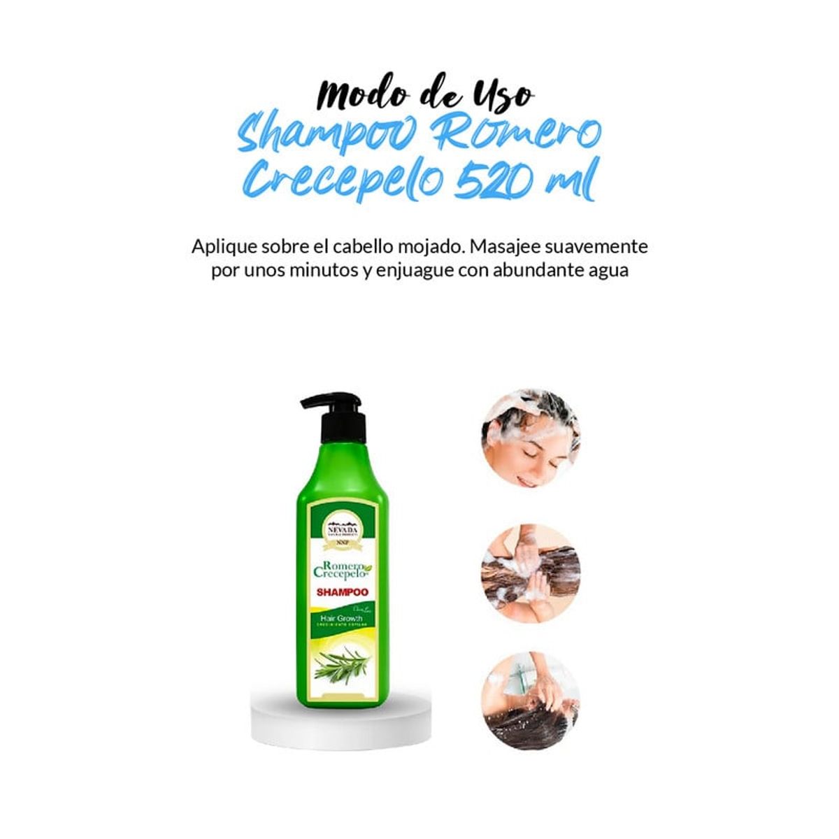 GENERICO - Shampoo Romero Crecepelo 520 Ml