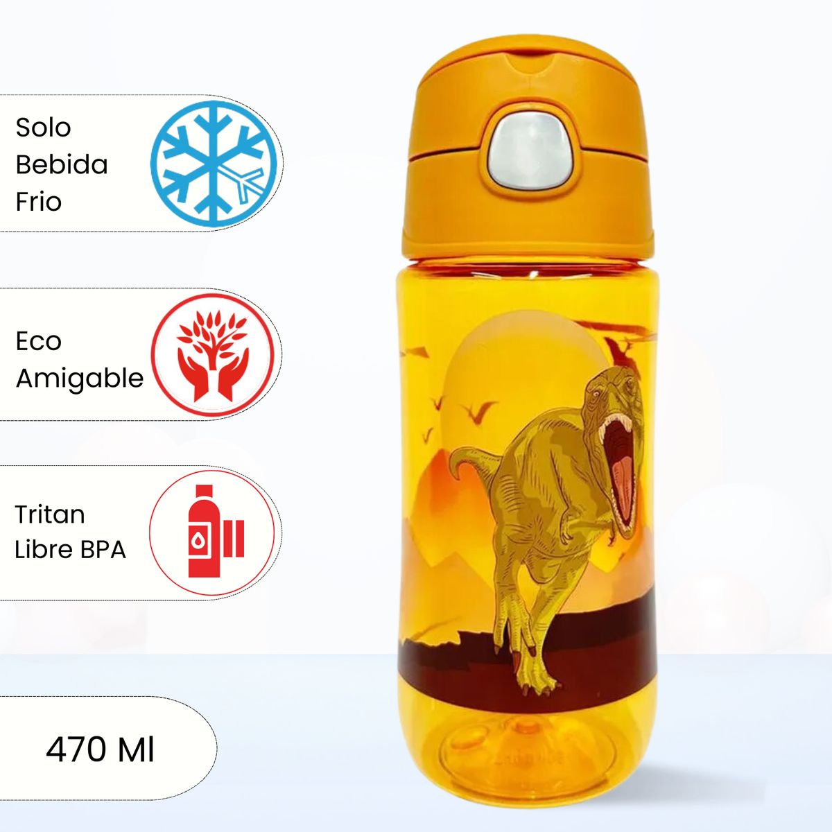 THERMOS - Tomatodo para niños Con Diseño DINOSAURIO 470 Ml