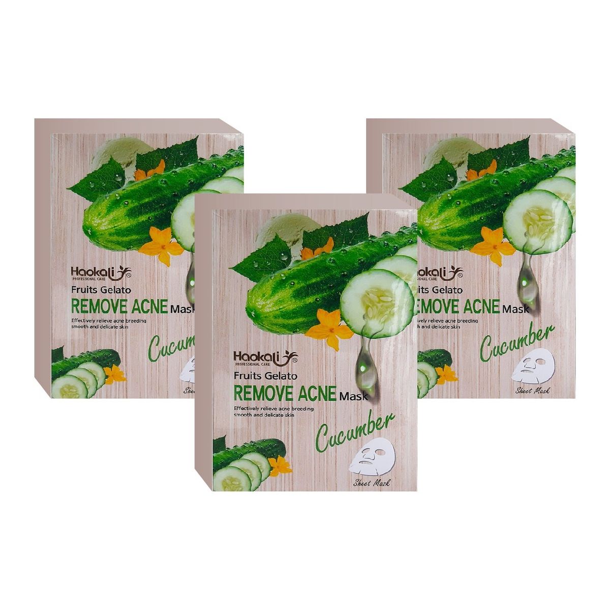 GENERICO - 3 Mascaras Faciales Blanqueadoras De Pepino 30Mlx10 Piezas