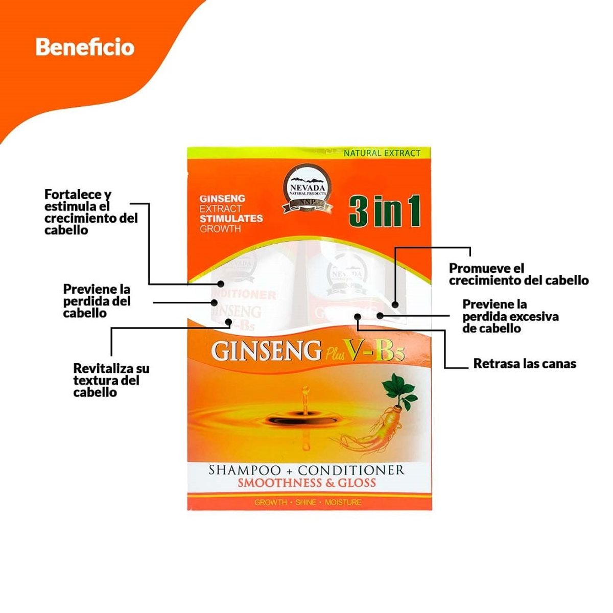 GENERICO - Shampoo 420Ml+ Acondicionador 200Ml Ginseng V-B5