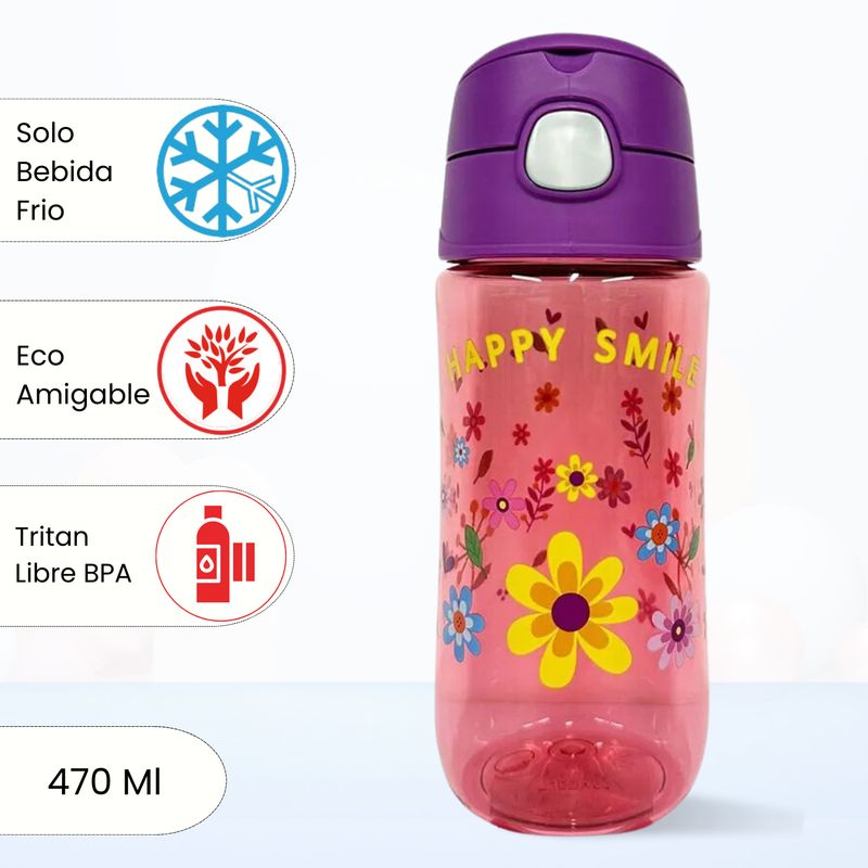 THERMOS - Tomatodo para niños Con Diseño FLORES 470 Ml