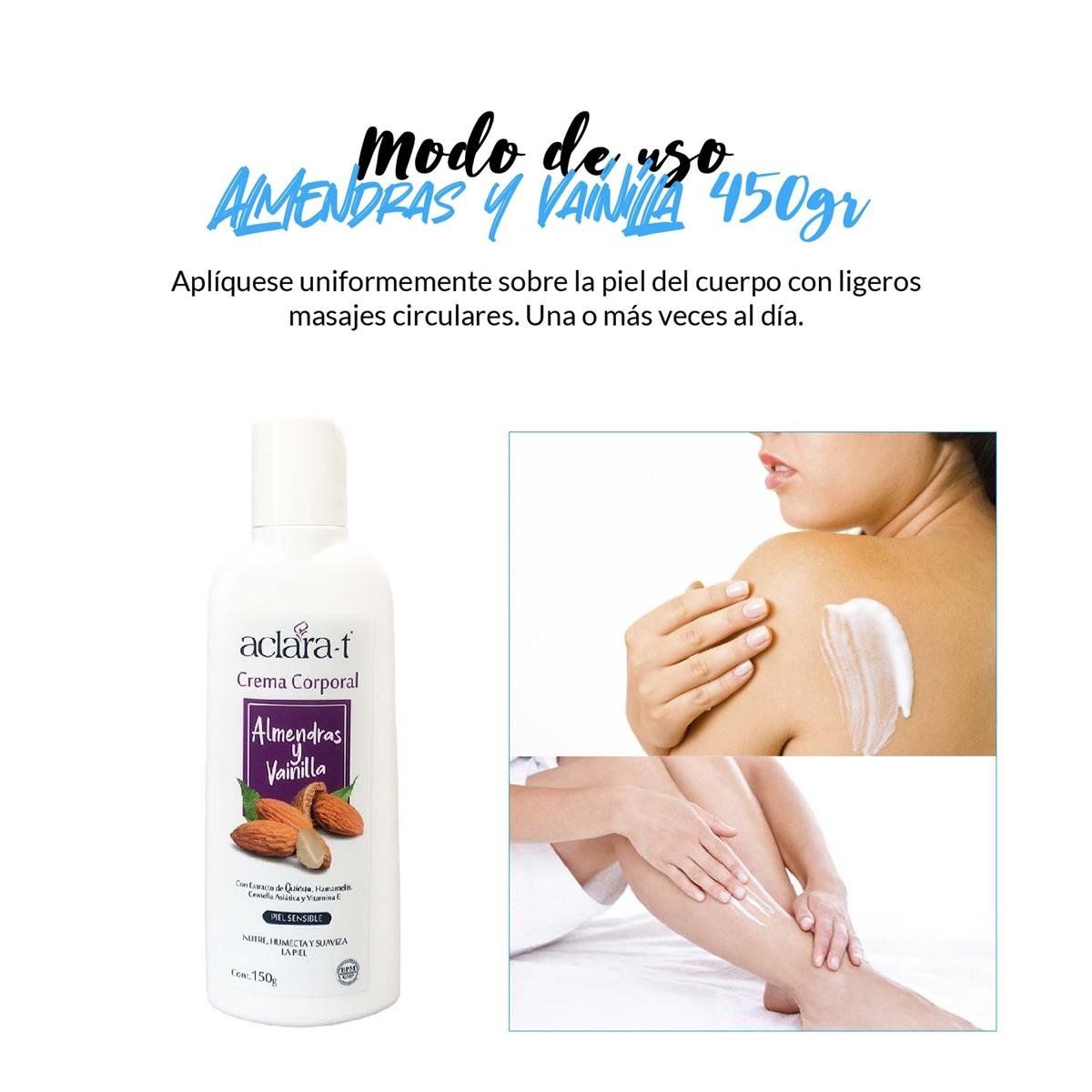 GENERICO - Crema Corporal Aclara-T Almendras Y Vainilla 150Gr