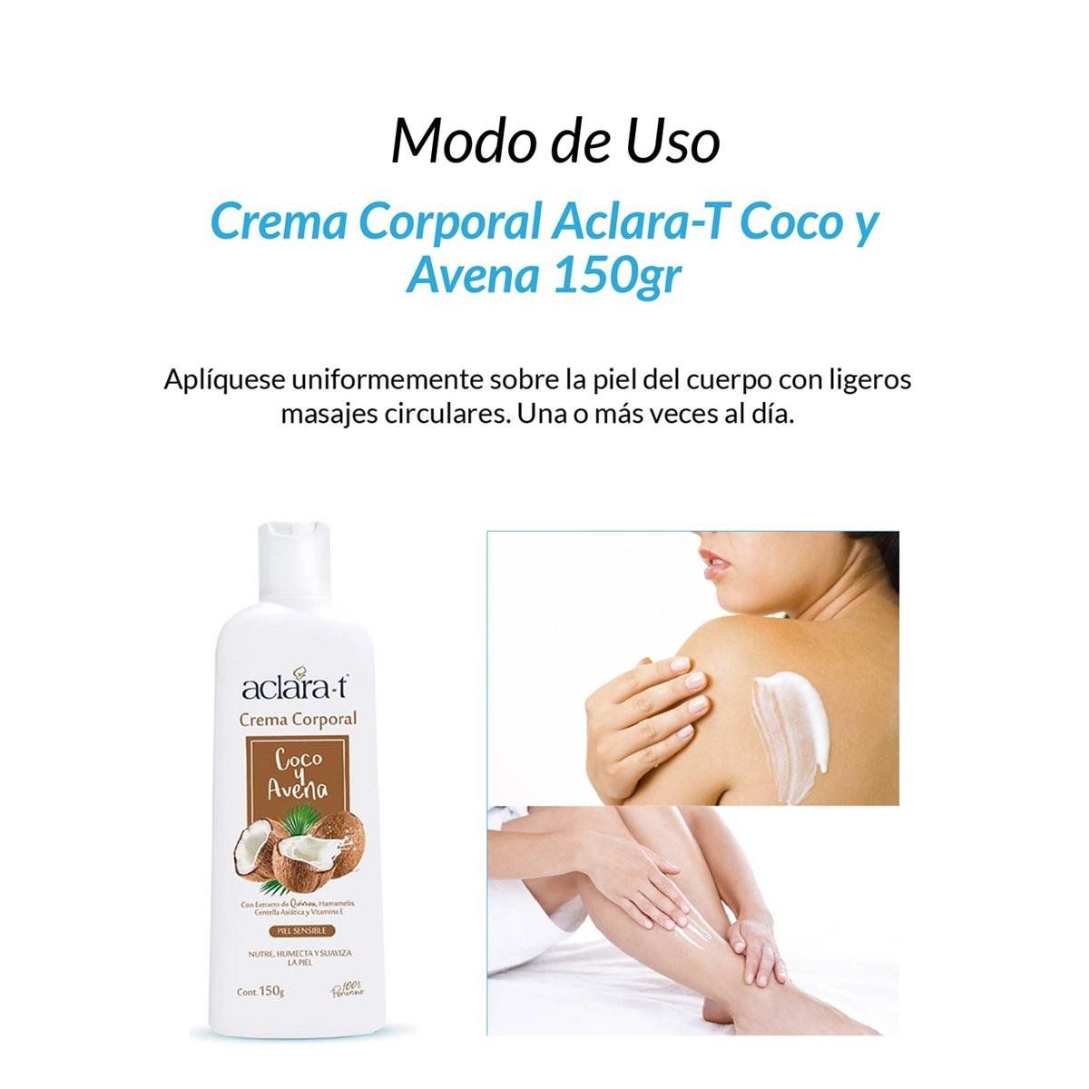 GENERICO - Crema Corporal Aclara-T Coco Y Avena 150Gr