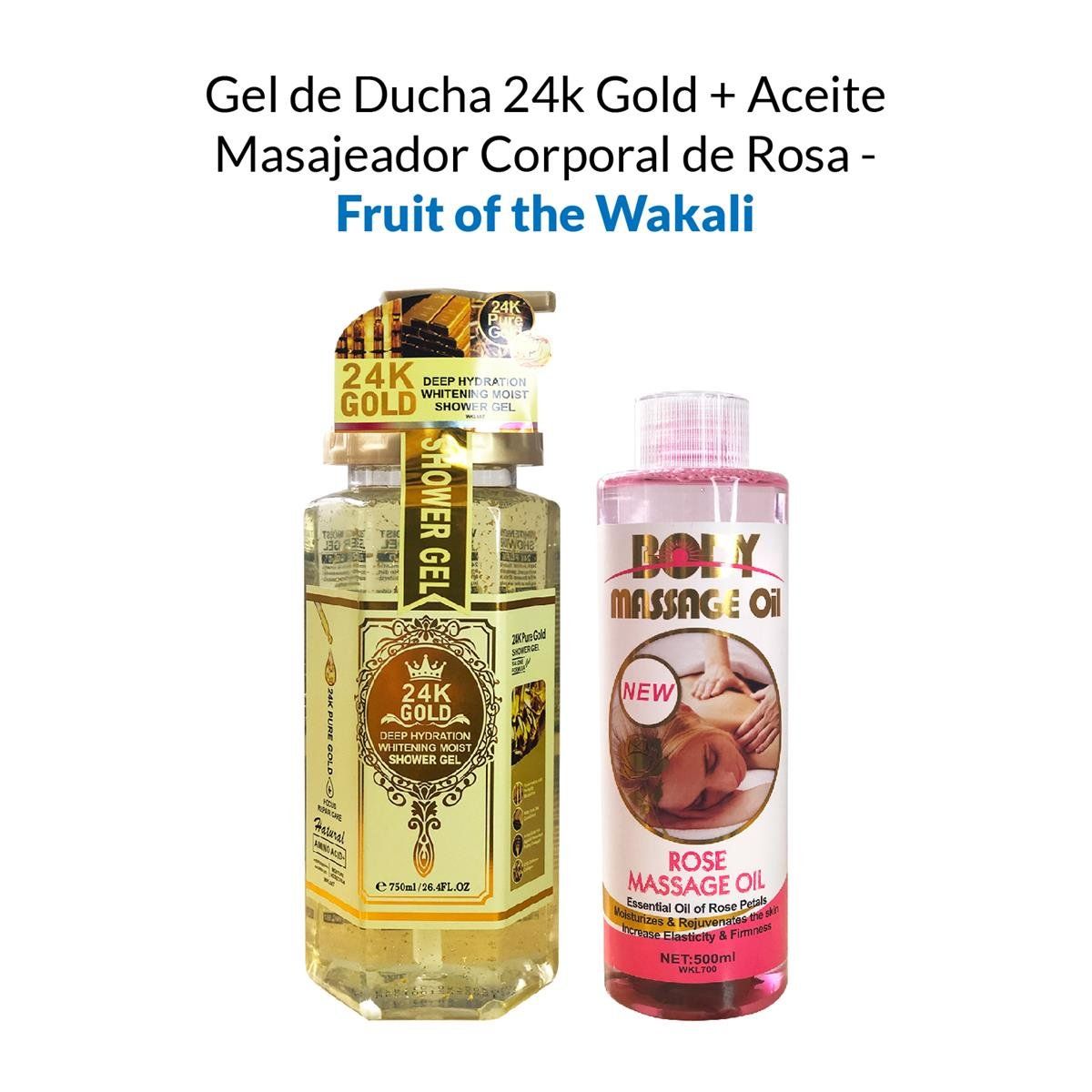GENERICO - Gel De Ducha 24K Gold + Aceite Masajeador Corporal De Rosa