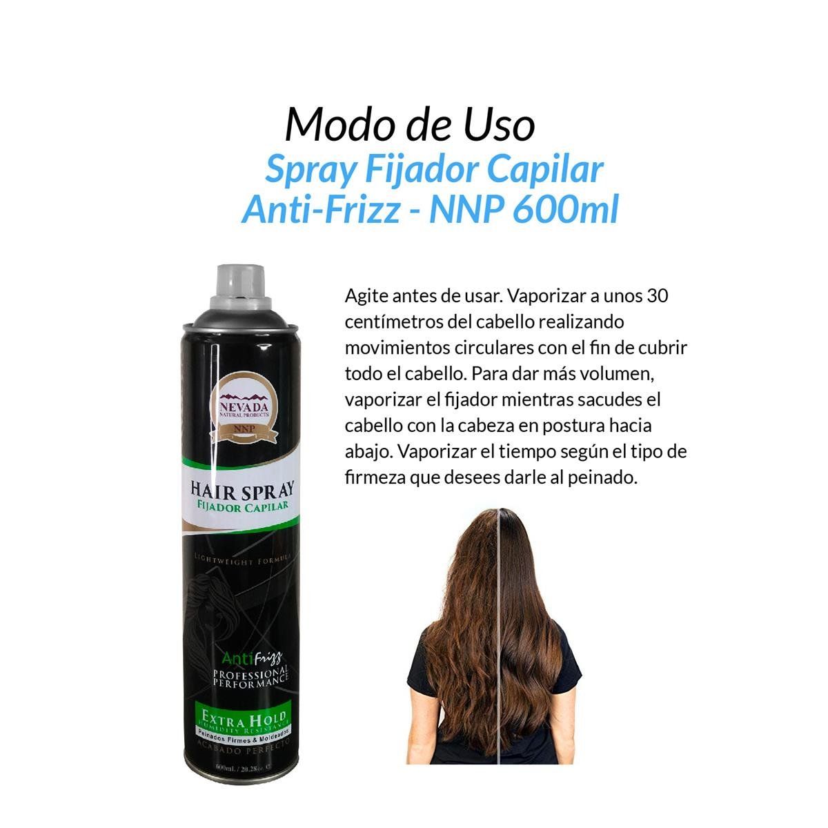 GENERICO - Spray Fijador Capilar Anti-Frizz - Nnp 600Ml