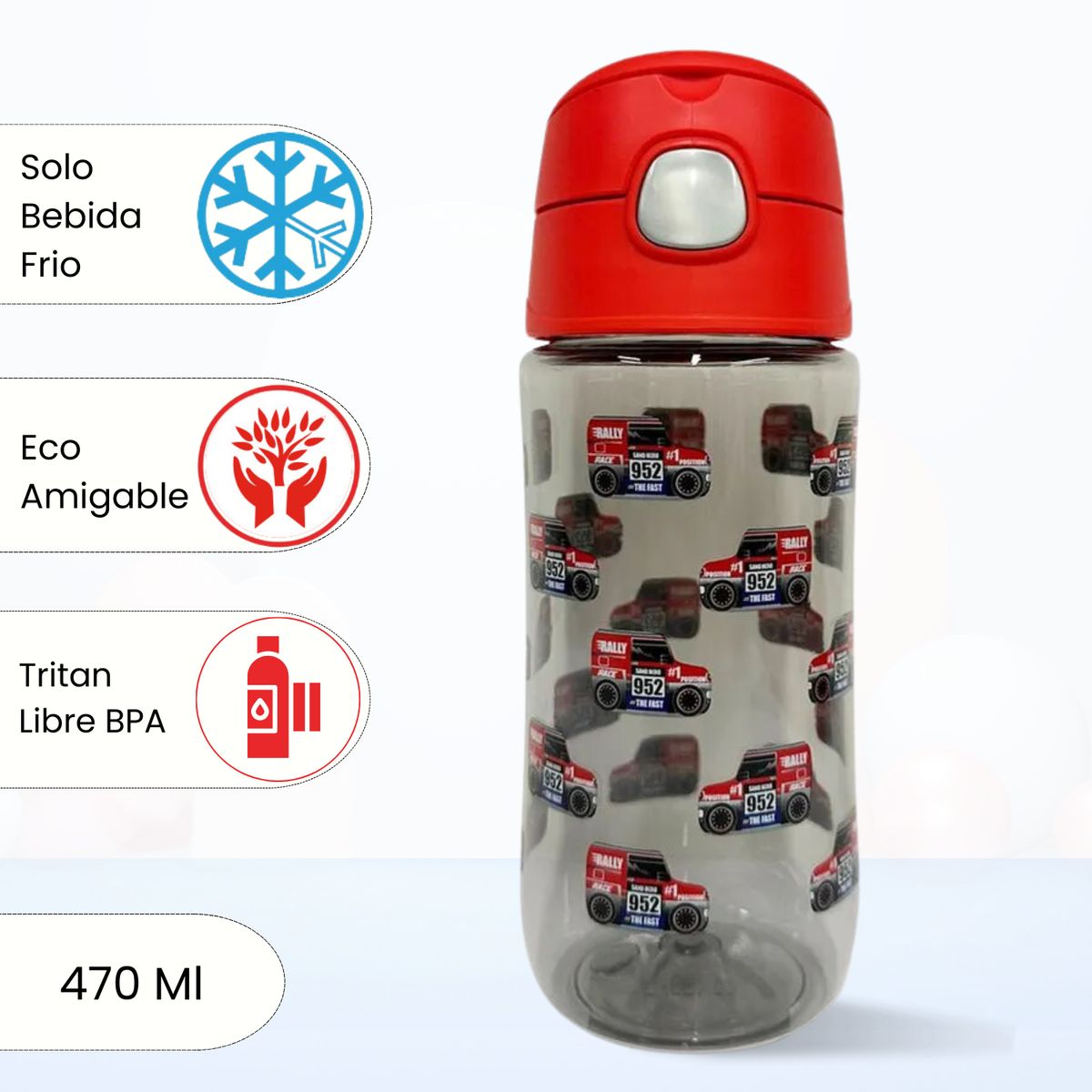 THERMOS - Tomatodo para niños Con Diseño AUTOS 470 Ml