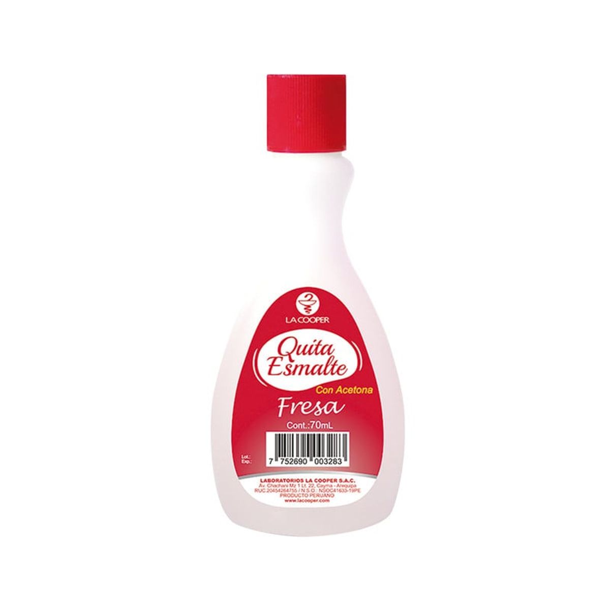 GENERICO - Quita Esmalte Con Acetona Fresa 70Ml - La Cooper