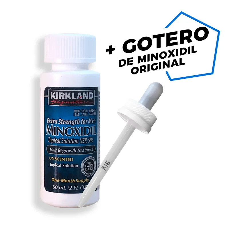 GENERICO - 1 Minoxidil kirkland Líquido 60 ml + 1 gotero original