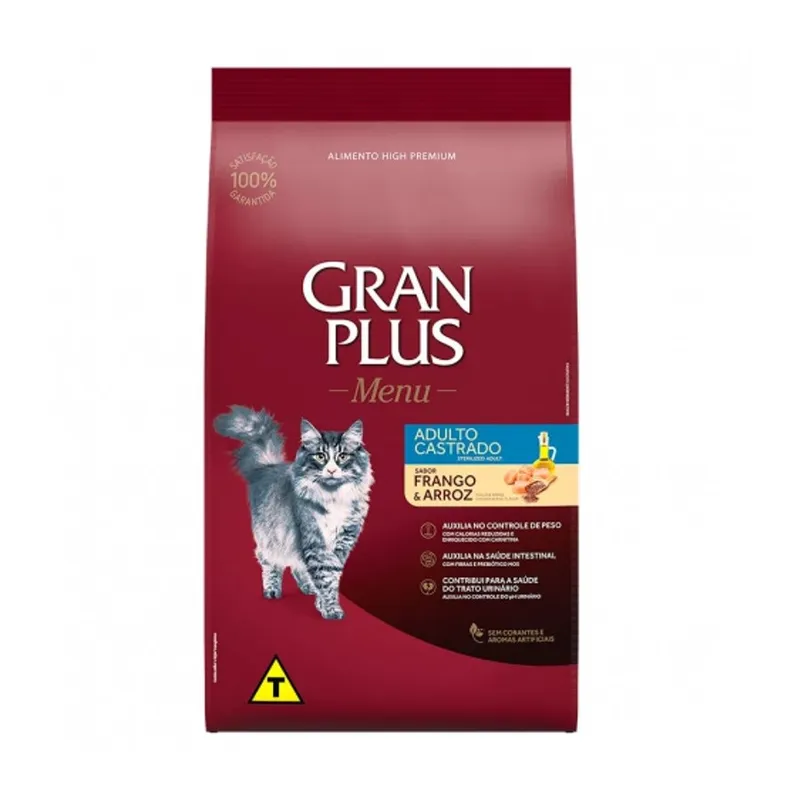 GRAN PLUS - Gran Plus Gatos Adultos Castrados Pollo y Arroz 3 Kg