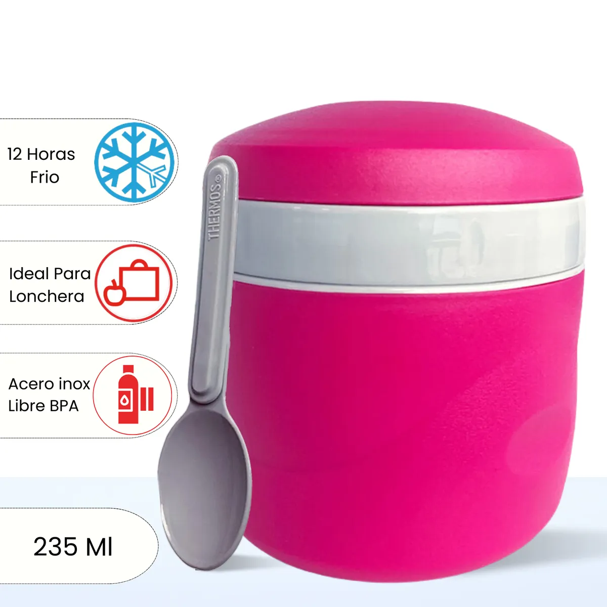 THERMOS - Conservador de comida para niños Snack Jar 235 Ml Rosado