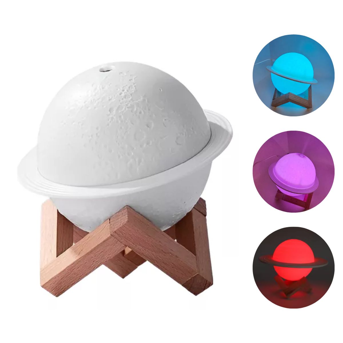 SEISA - Humidificador Difusor LED 3D de Aromaterapia Lámpara Nocturna