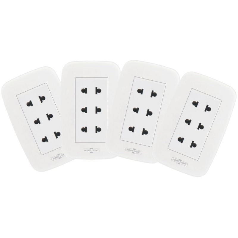 HOME LIGHT - pack 4 unidades Tomacorriente triple deluxe home light