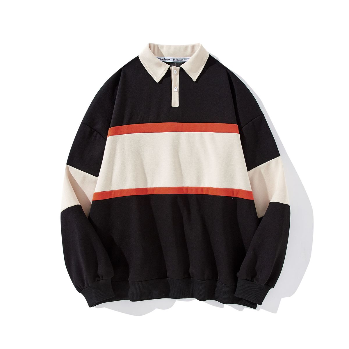 BLWOENS - Camiseta de manga larga para hombres y mujeres en primavera y otoño - Negro