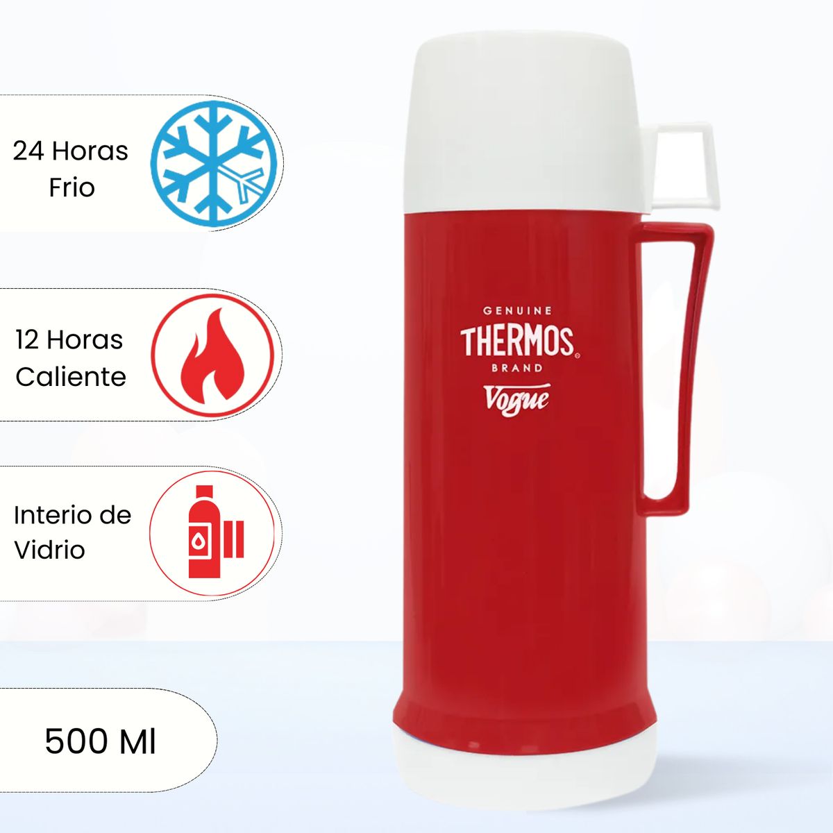 THERMOS - Termo de Bebida para Hogar VOGUE 500 Ml Rojo
