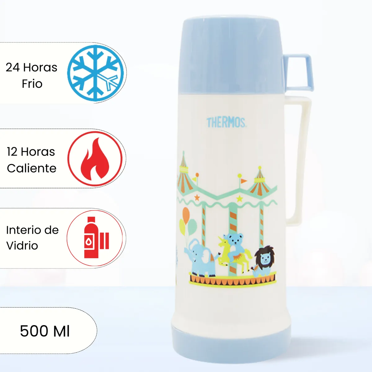 THERMOS - Termo de Bebida para Hogar VOGUE Niños 500 Ml Celeste