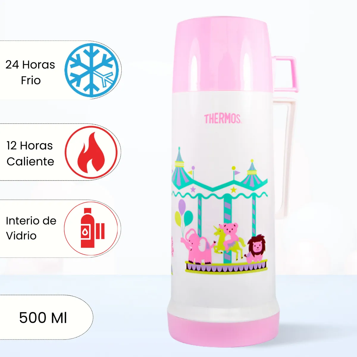 THERMOS - Termo de Bebida para Hogar VOGUE Niños 500 Ml Rosado