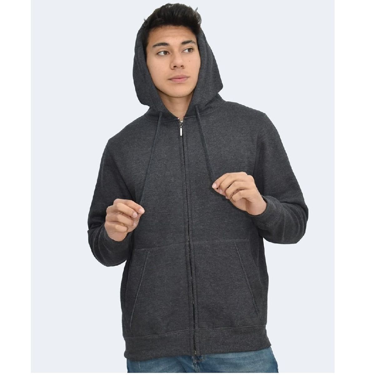 OTTOWARE - Polera Negro Jaspeado con Cierre para Hombre