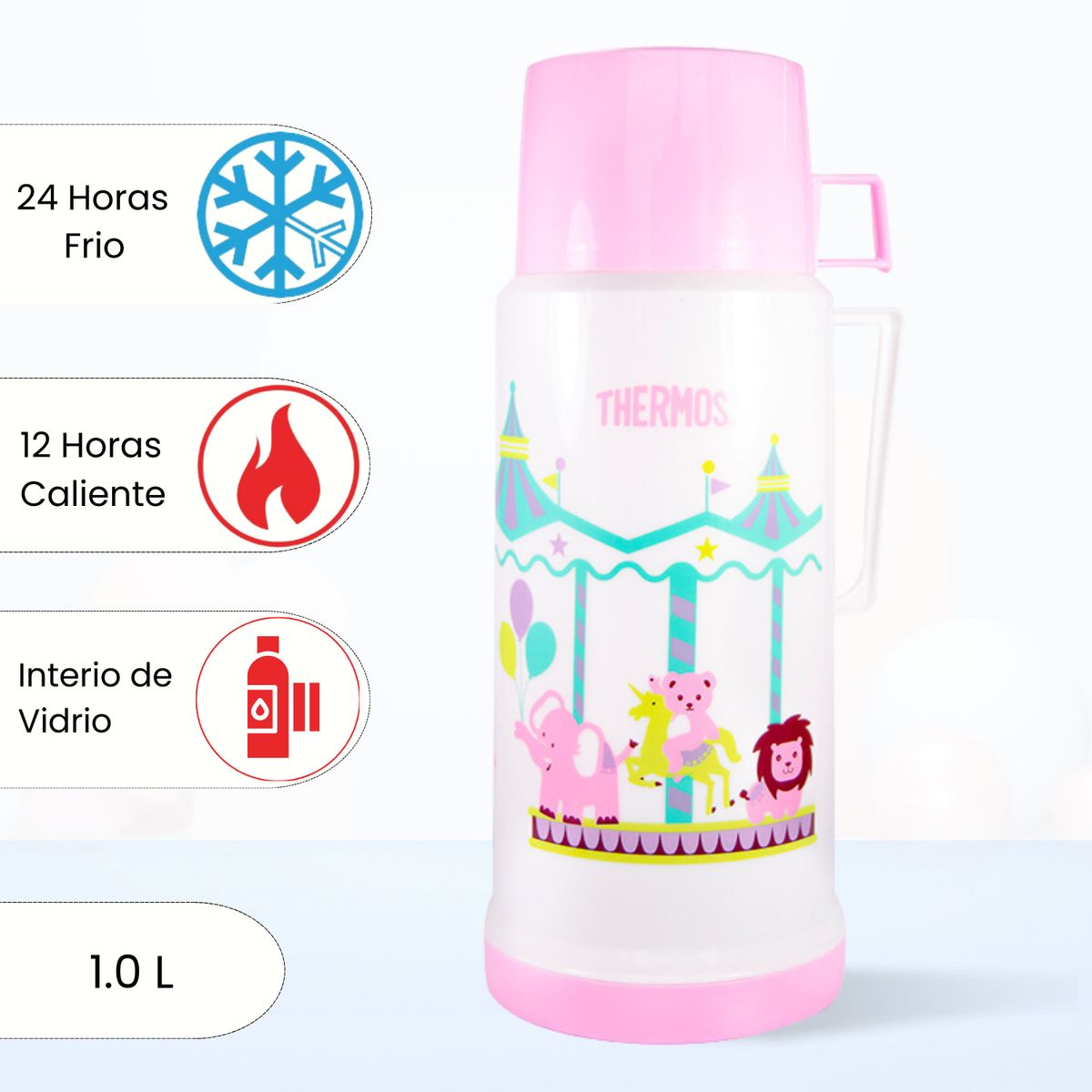 THERMOS - Termo de Bebida para Hogar VOGUE Niños 1.0 Lt Rosado