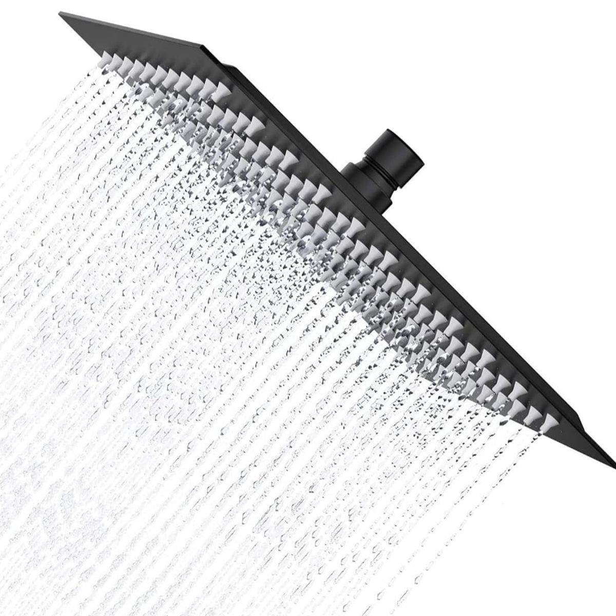 APACHE - Cabezal Ducha Española Cuadrada Acero Negro Mate 25x25cm Brazo de 50cm