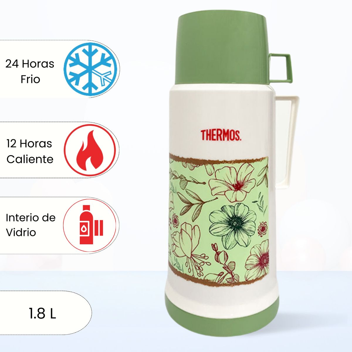 THERMOS - Termo de Bebida para Hogar FANTASÍA ORQUÍDEA 1.8 Lt