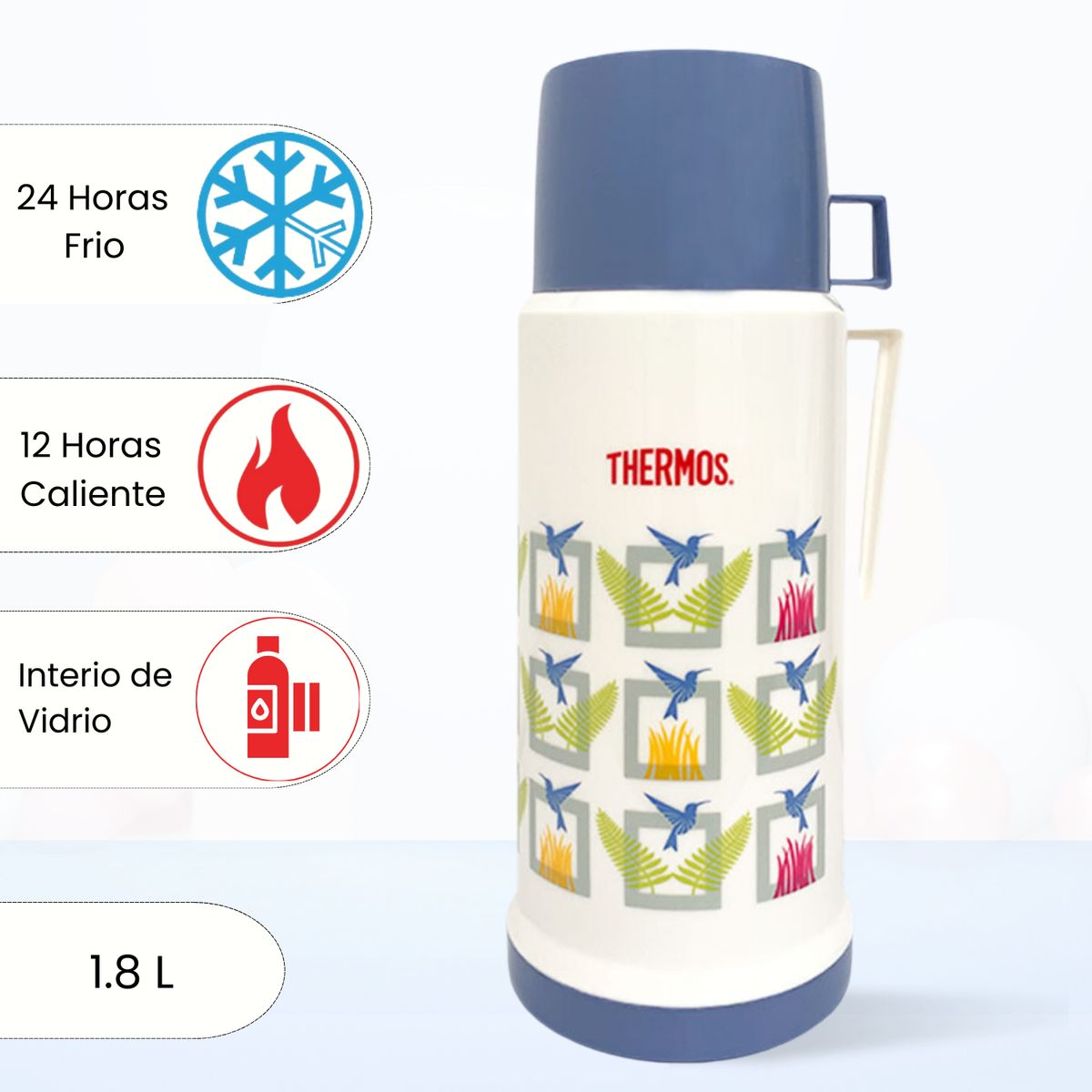 THERMOS - Termo de Bebida para Hogar FANTASÍA COLIBRÍ 1.8 Lt