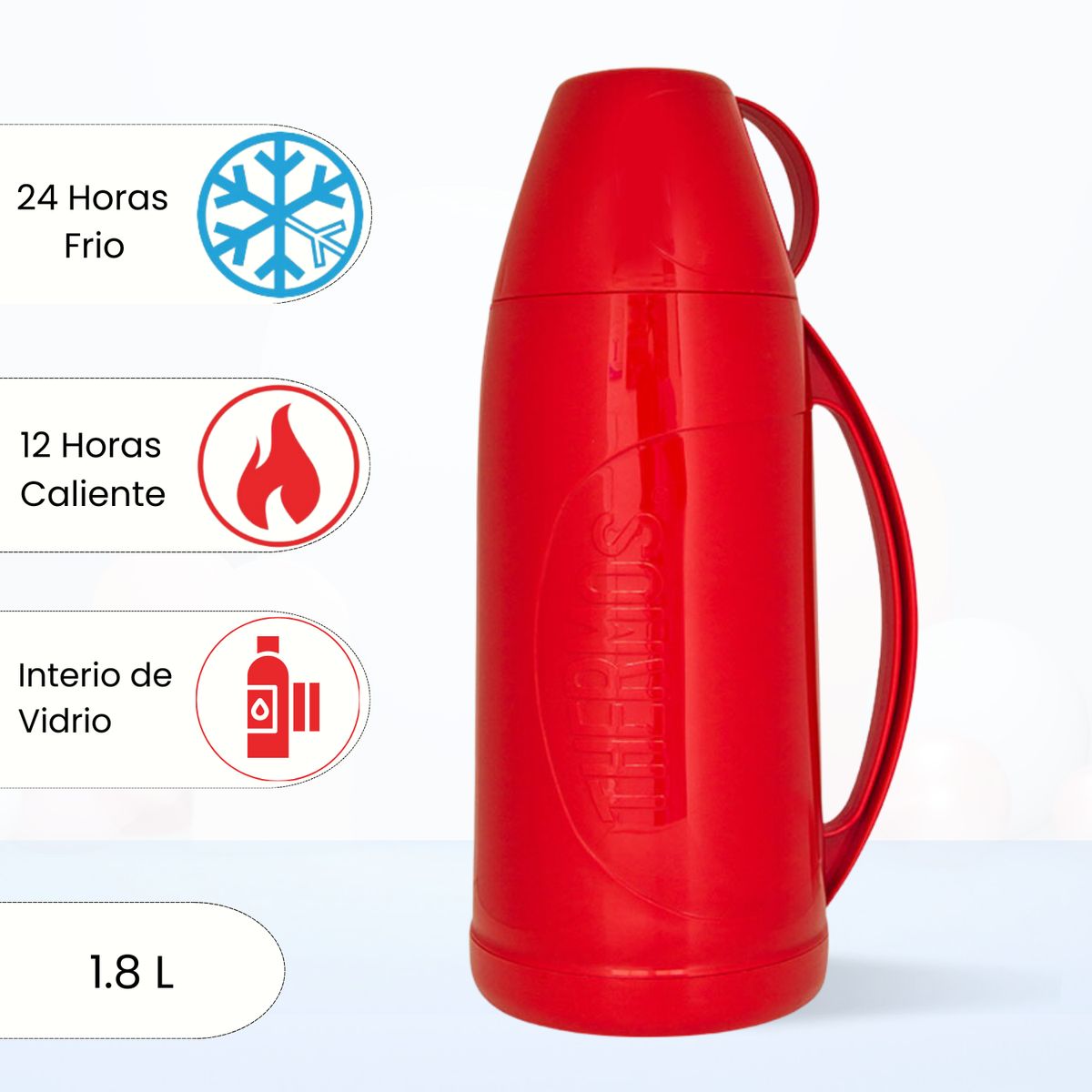 THERMOS - Termo de Bebida para Hogar EVOLUTION 1.8 Lt Rojo