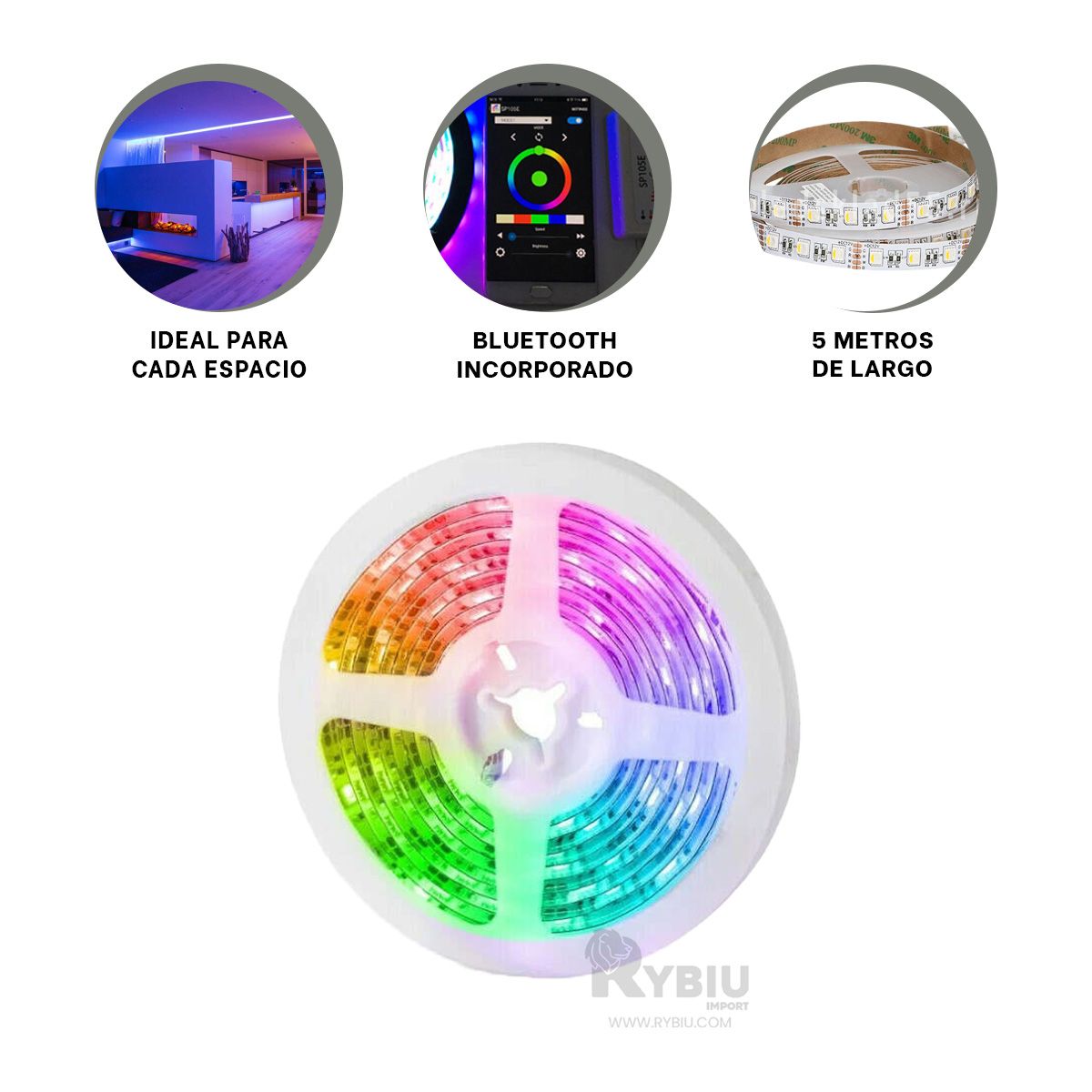 RYBIU IMPORT - Luces Buenas y Bonitas Multicolor Y+Regalo Ligas para Peinar