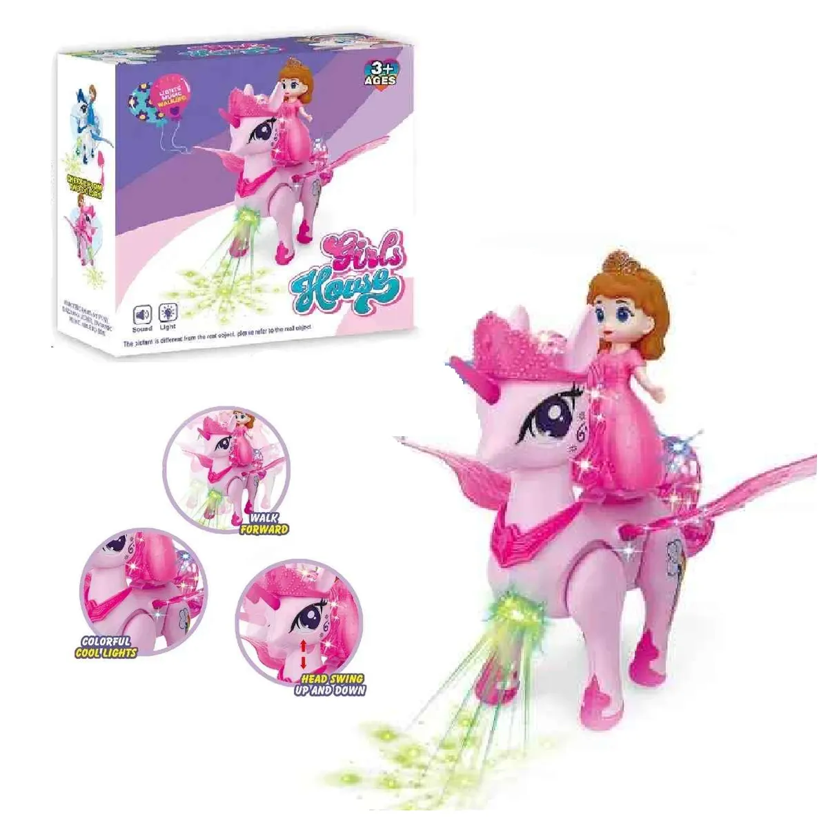 GENERICO - Muñeca Pony Musical con Luces Girls House