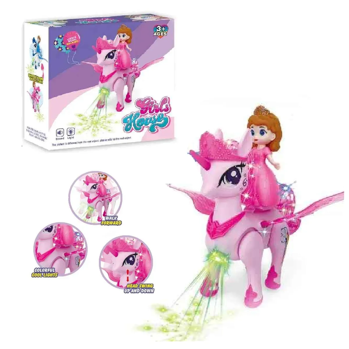 GENERICO - Muñeca Pony Musical con Luces Girls House