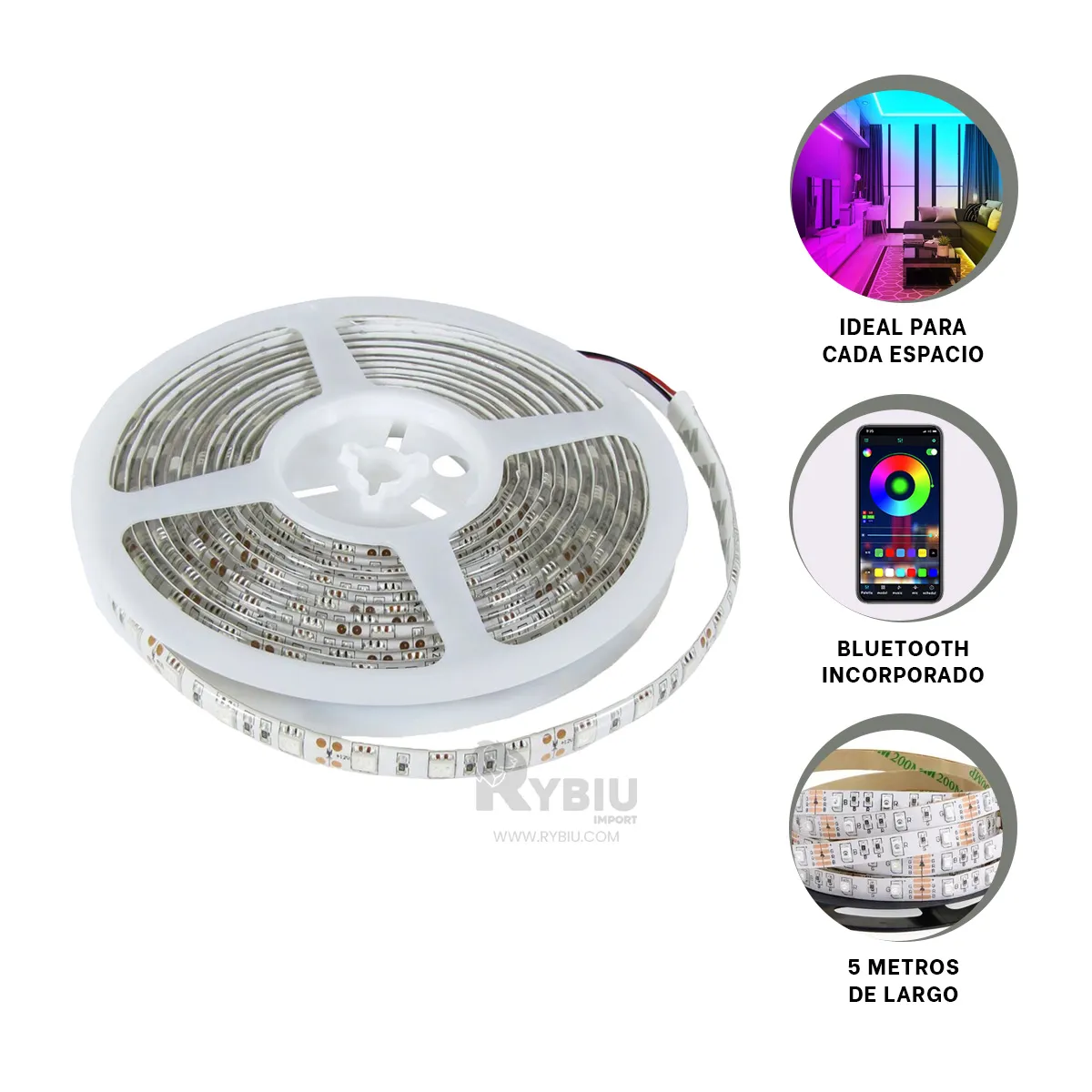 RYBIU IMPORT - Luces Perfectas para Habitacion Multicolor Y+Ligas de Regalo