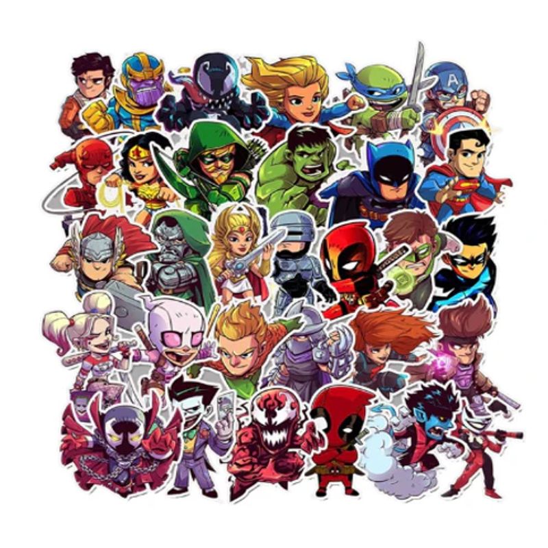 GENERICO - pack 50 stickers superheroes 2