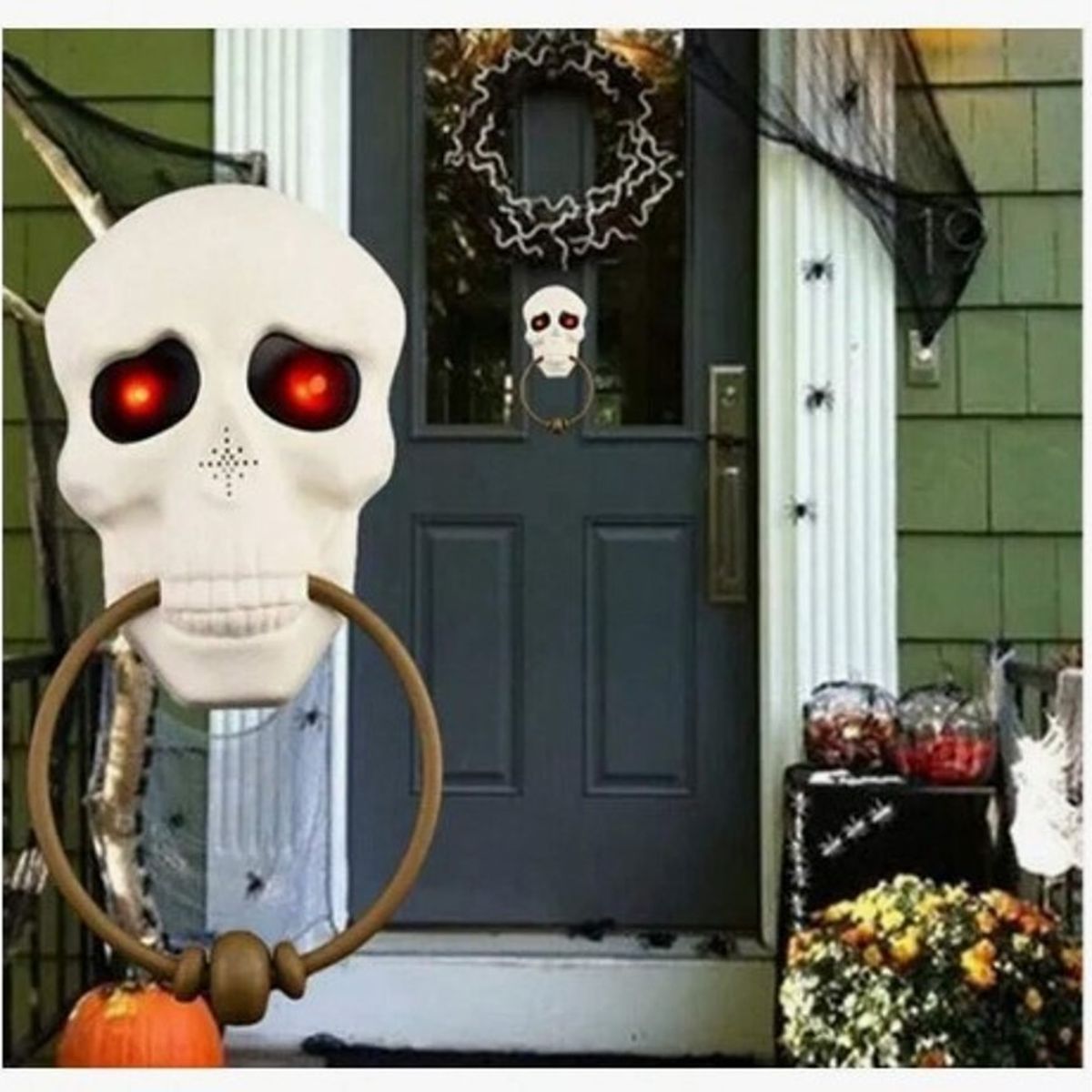 GENERICO - Timbre de plástico con luz Diseño Cráneo A1