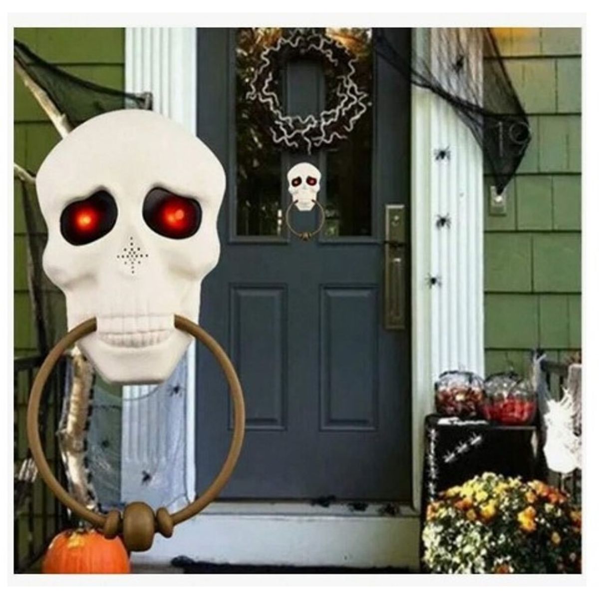 GENERICO - Timbre de plástico con luz Diseño Cráneo A1