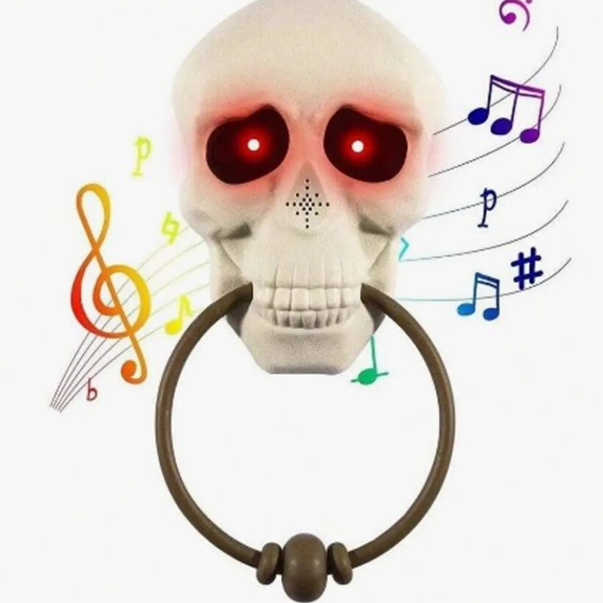 GENERICO - Timbre de plástico con luz Diseño Cráneo A1