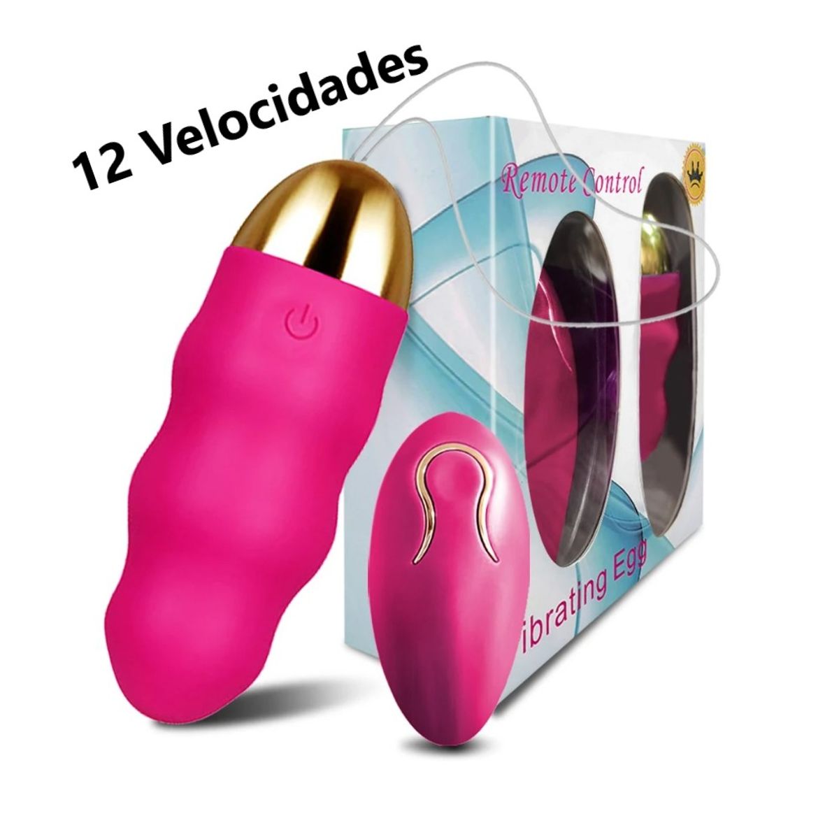 GENERICO - Potente Vibrador Recargable 12 Velocidades con Control Remoto - Rosa
