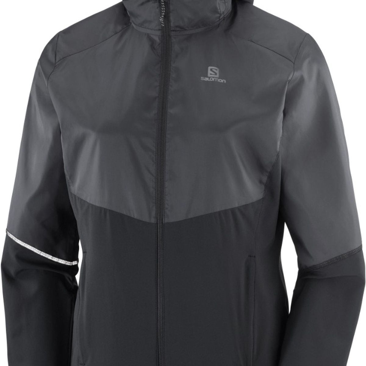 SALOMON - Cortaviento Negro Agile FZ Hoodie W Mujer - Salomon