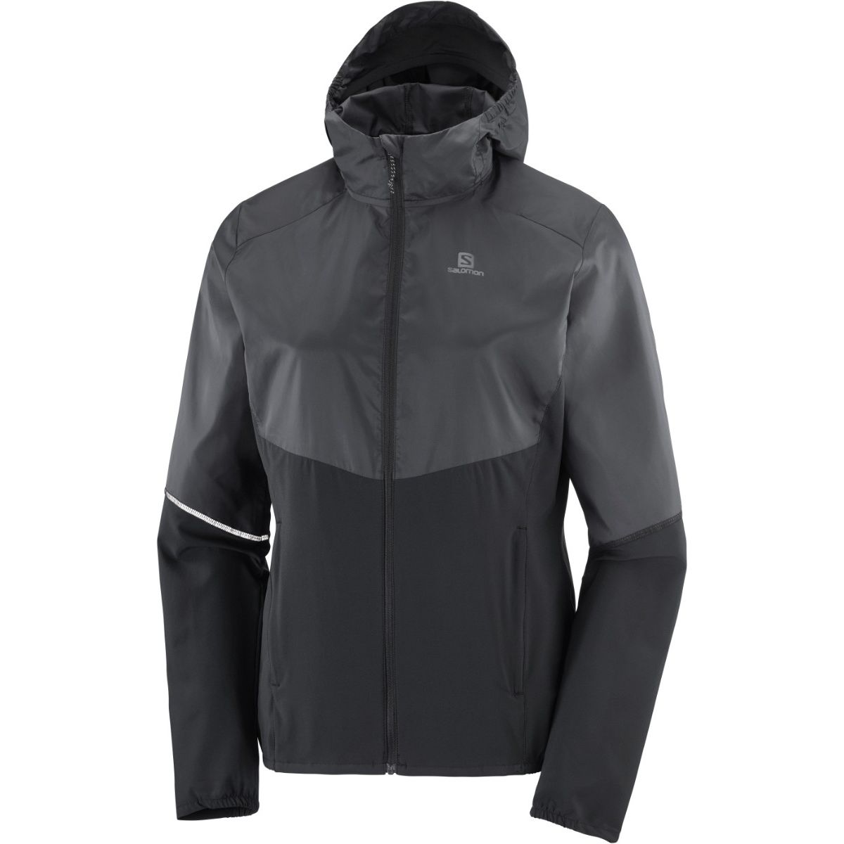 SALOMON - Cortaviento Negro Agile FZ Hoodie W Mujer - Salomon