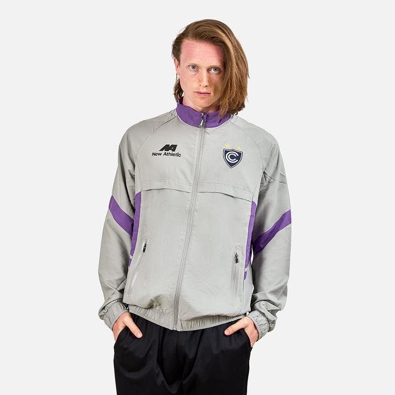 NEW ATHLETIC - Cortaviento Cienciano Gris Claro Con Morado Hombre