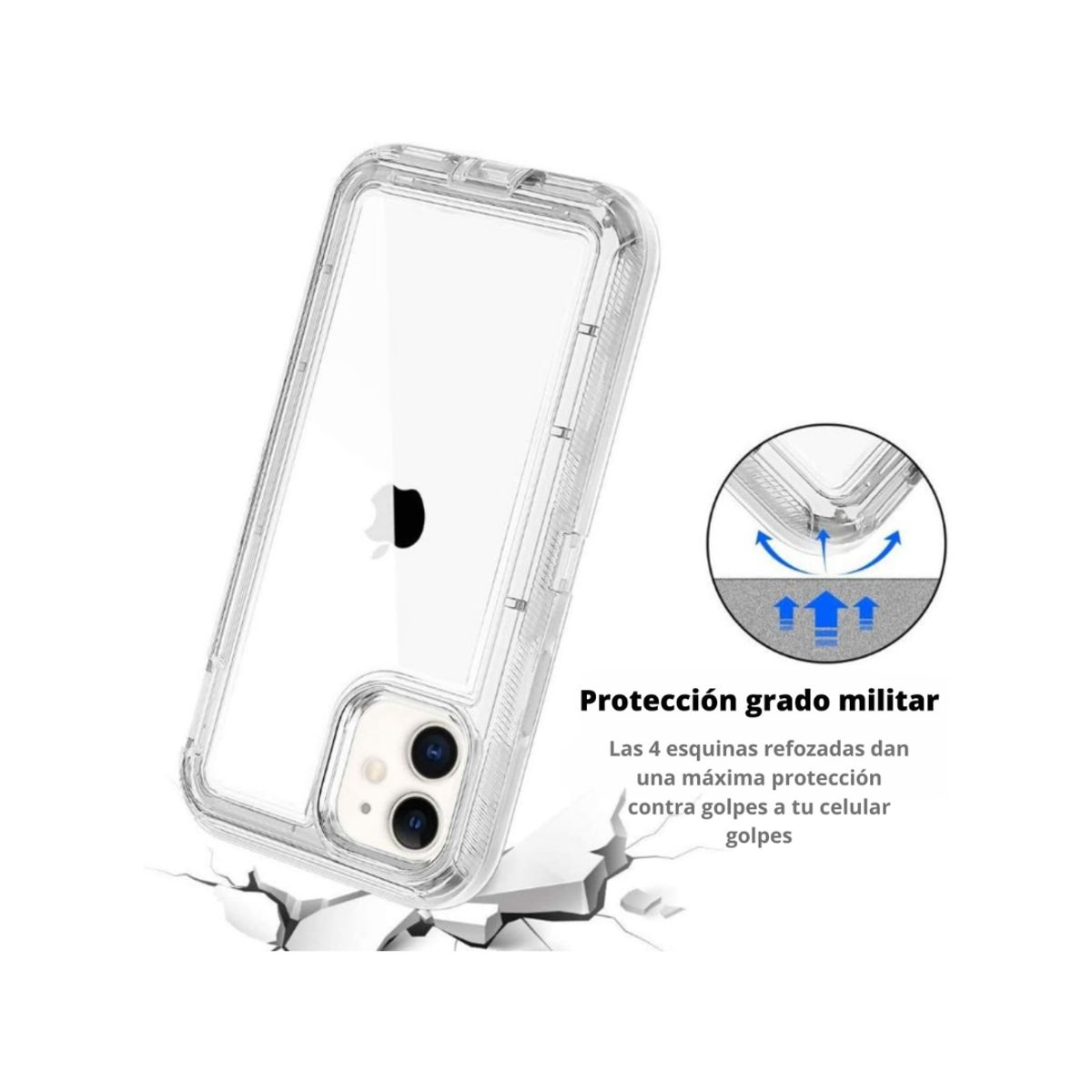 SPACE - CASE 360  PARA IPHONE 11  3 EN 1 ANTY SHOCK +MICA