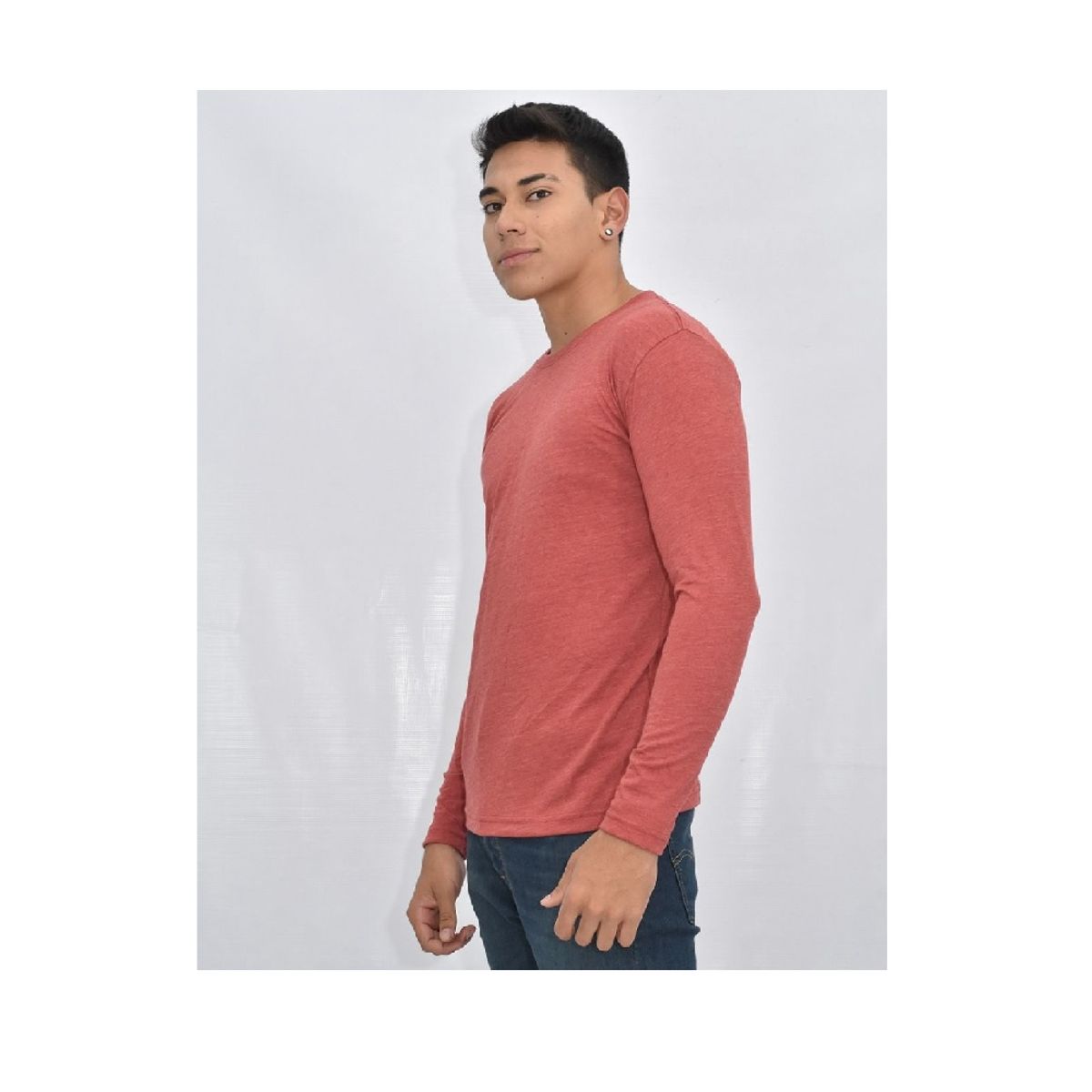 OTTOWARE - Polo Básico Manga Larga Ladrillo para Hombre