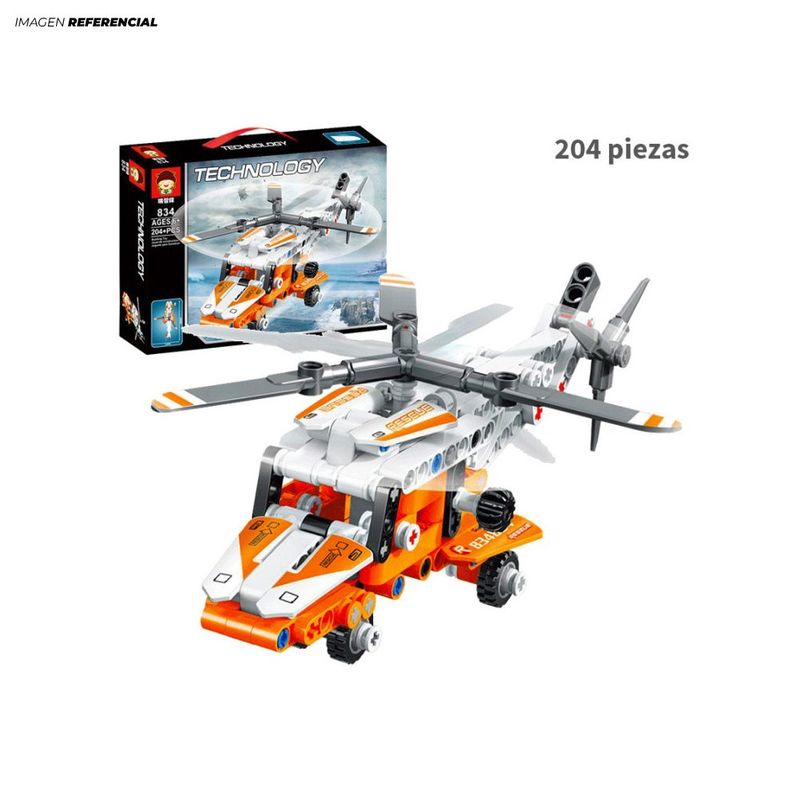 GENERICO - Set de Construcción Helicóptero de 204 Piezas Technology