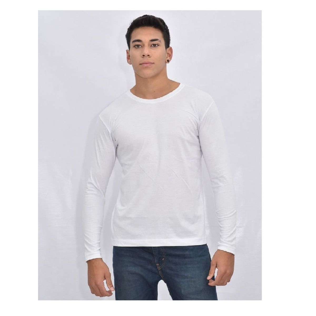 OTTOWARE - Polo Básico Manga Larga Blanco para Hombre