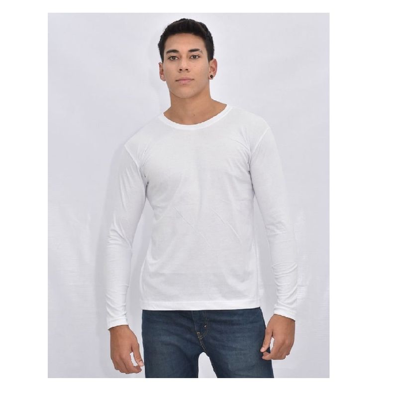 OTTOWARE - Polo Básico Manga Larga Blanco para Hombre
