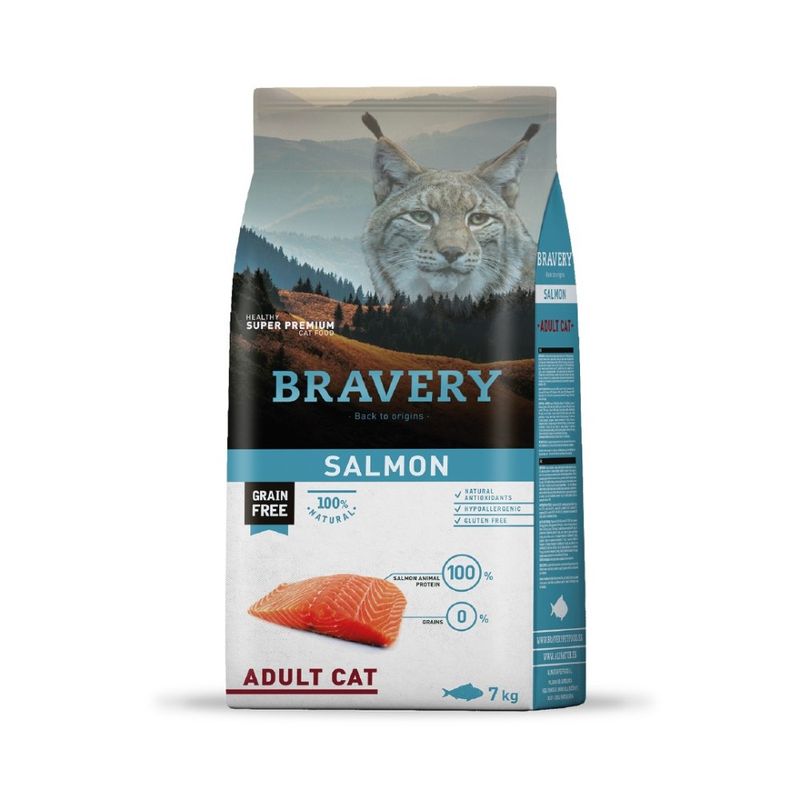 BRAVERY - Bravery Salmón para Gatos Adultos 7 Kg