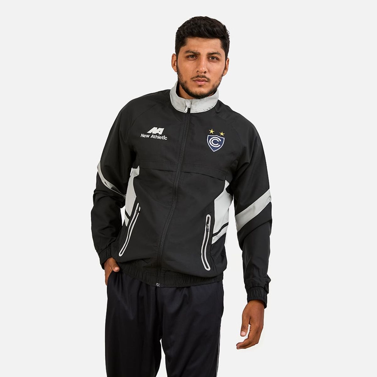 NEW ATHLETIC - Cortaviento Cienciano Negro Con Gris Claro Hombre