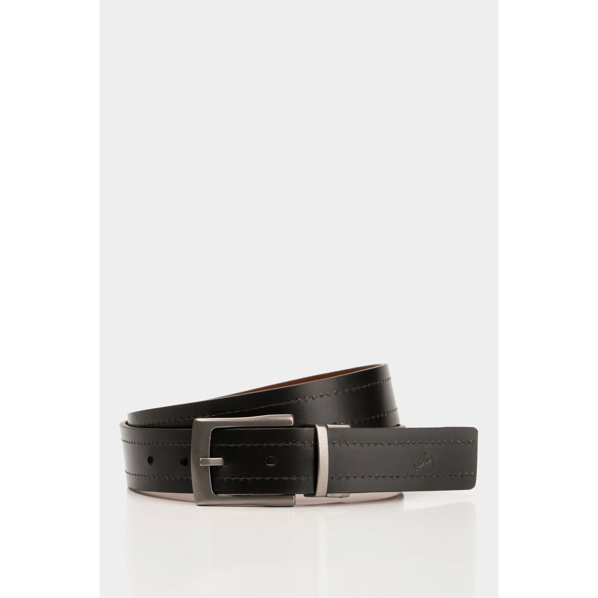 VELEZ - Vélez Correa Doble Faz Cuero Hombre Hebilla Reversible Negro