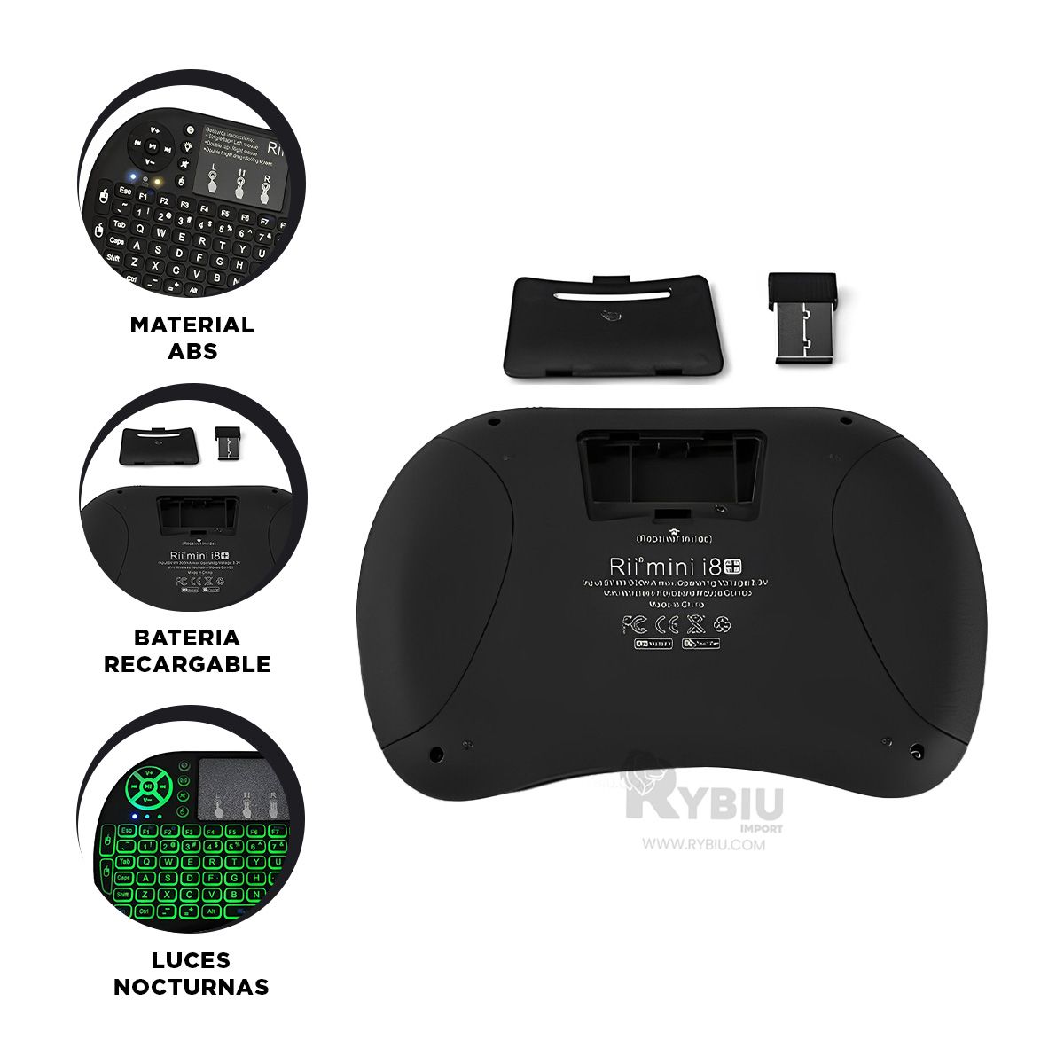 RYBIU IMPORT - Dispositivo Tactil e Inteligente en Negro Y+Regalo Stickers